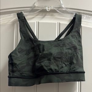 Lululemon Green Sports Bra with Racerback and Compression Fit